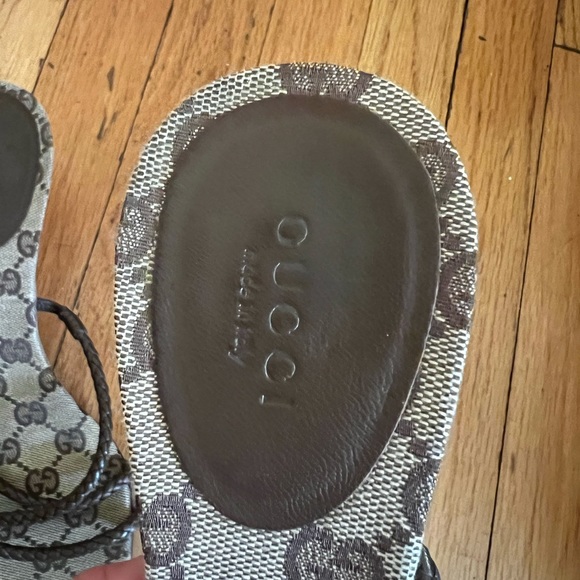 GUCCI GG CANVAS SANDAL HEELS - Picture 4 of 14